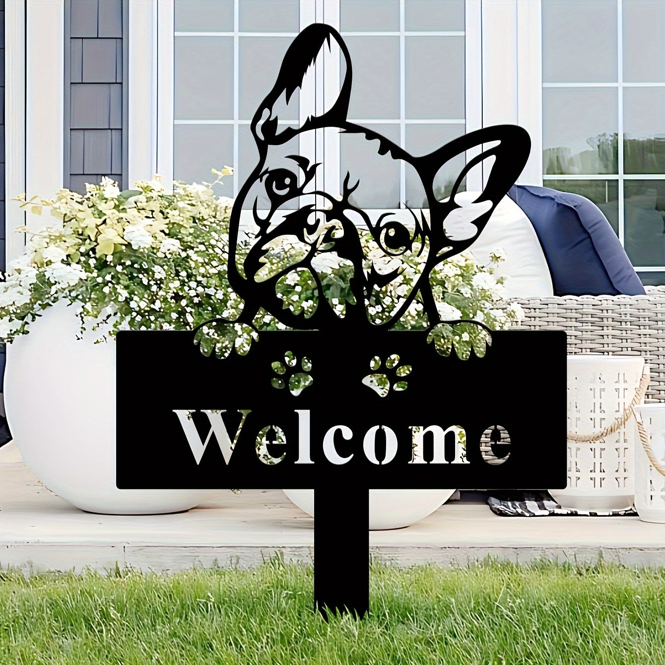 Bulldog Welcome skylt,Metall