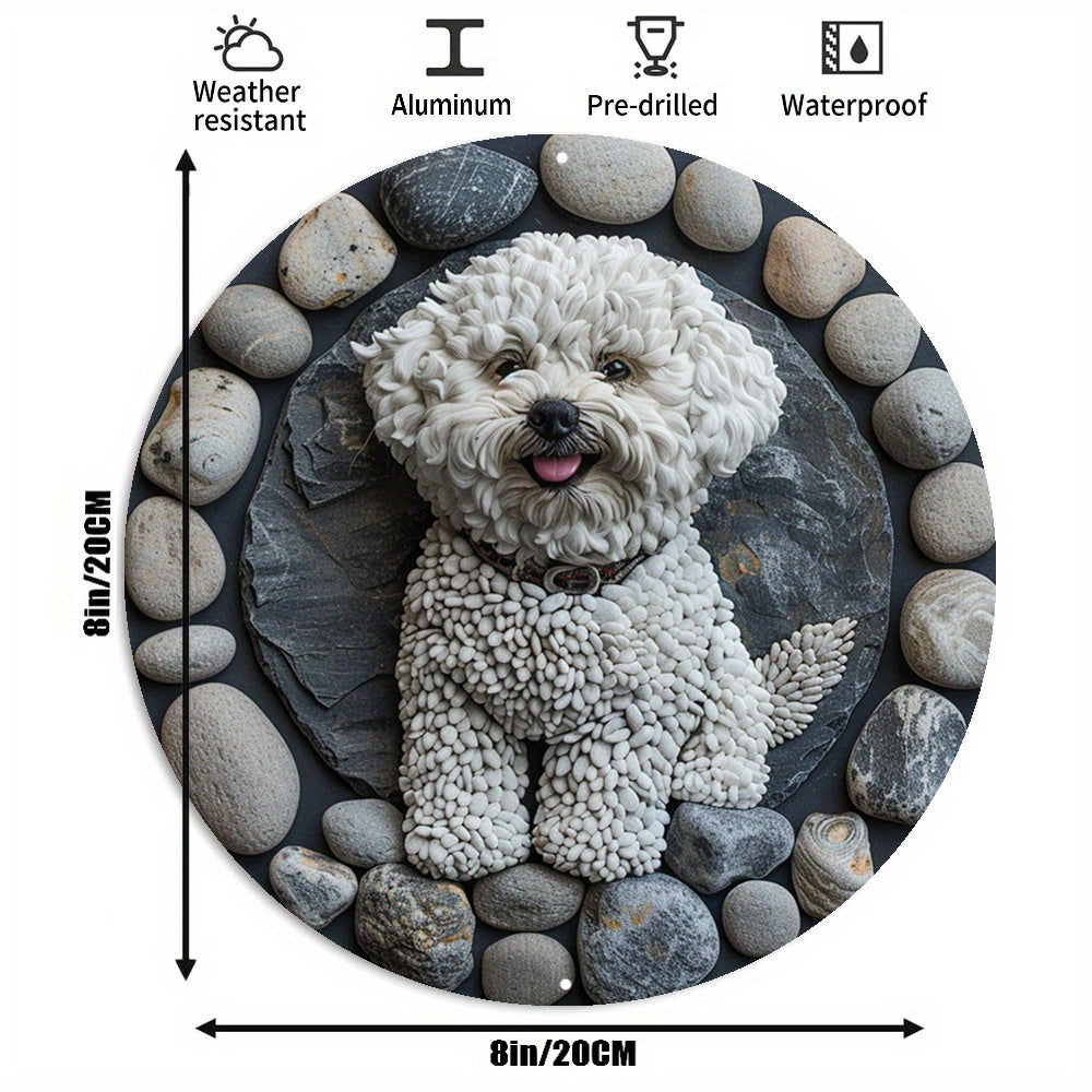 Bichon Frise 3D Effekt Stentryck, vattentät