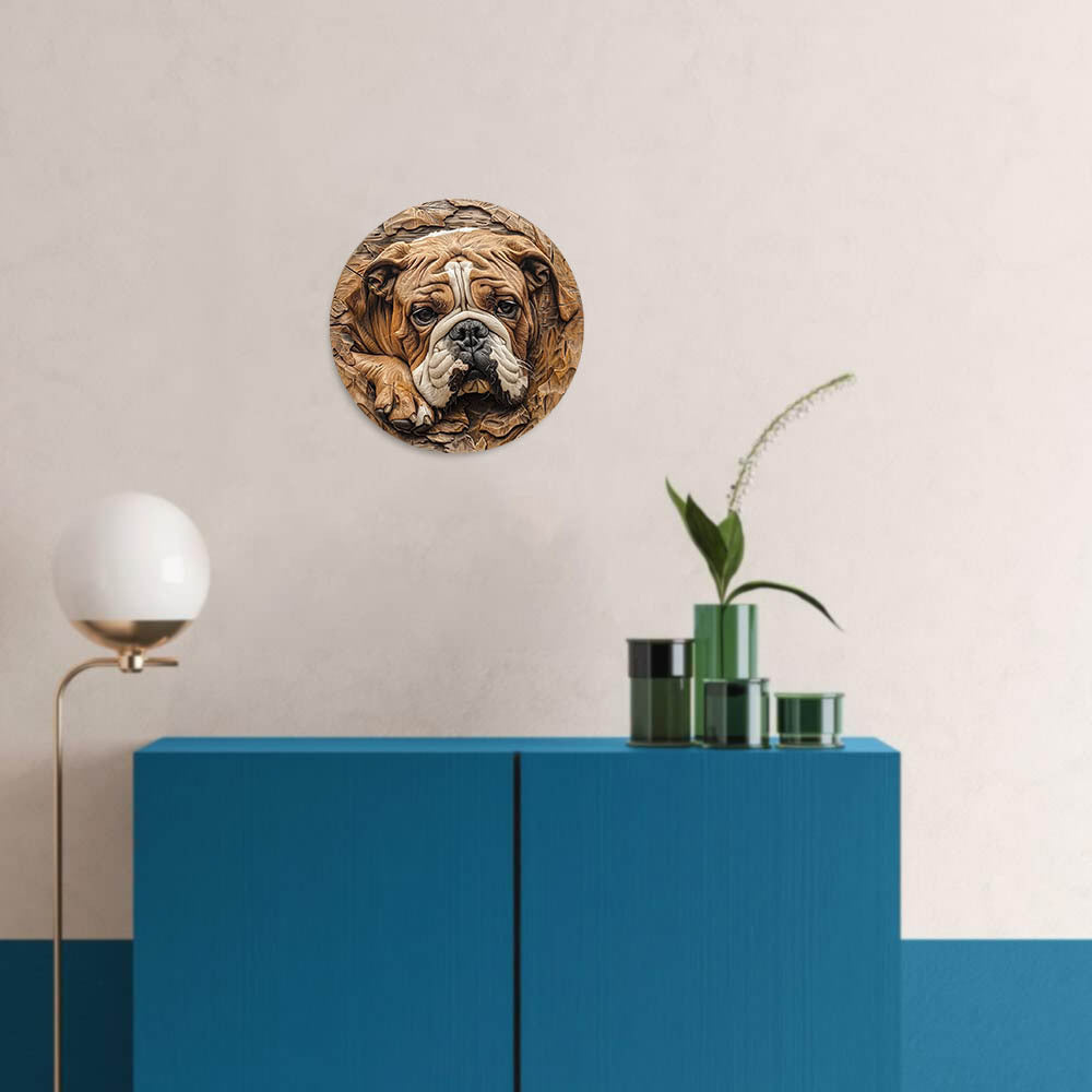 Bulldog dekoration, Trä