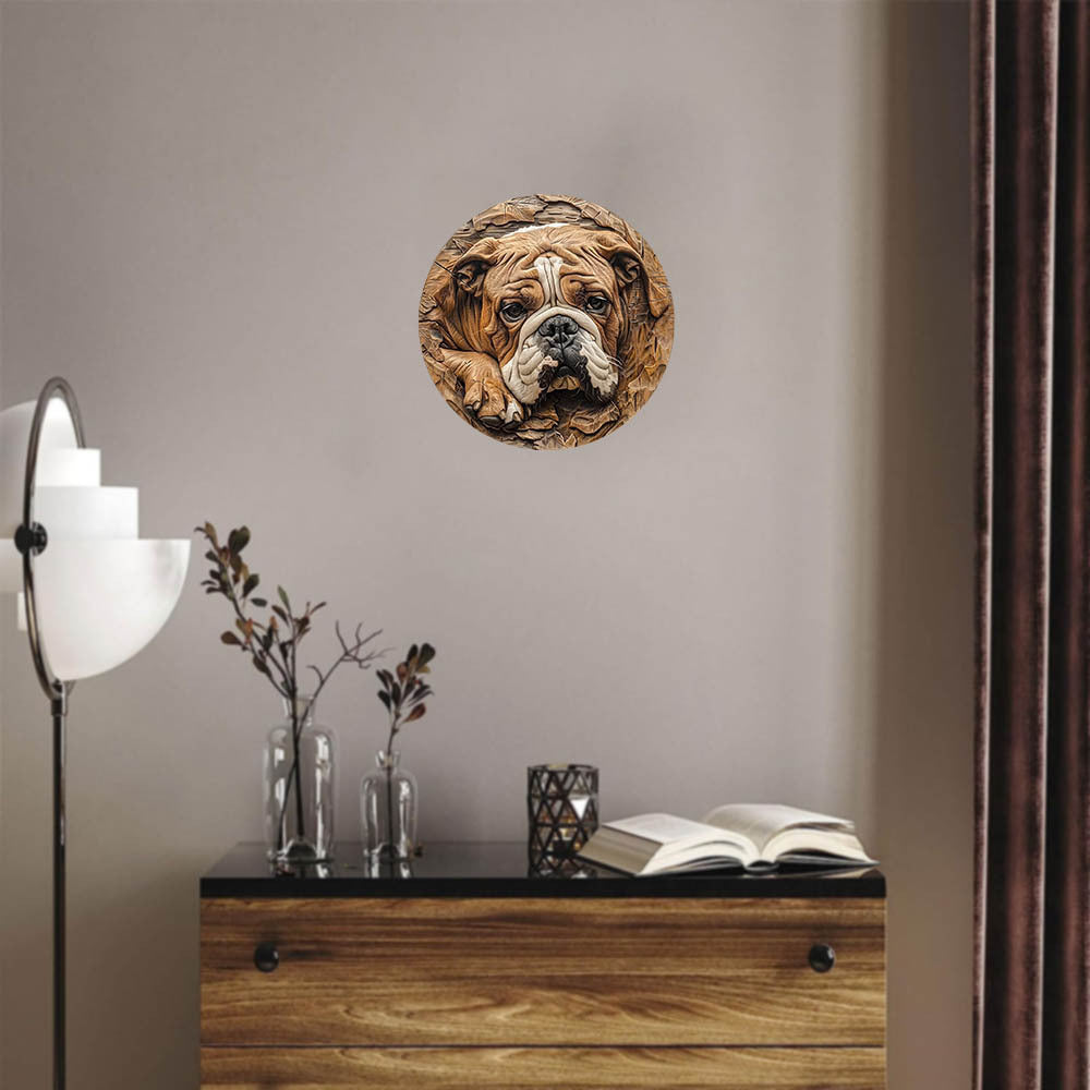 Bulldog dekoration, Trä