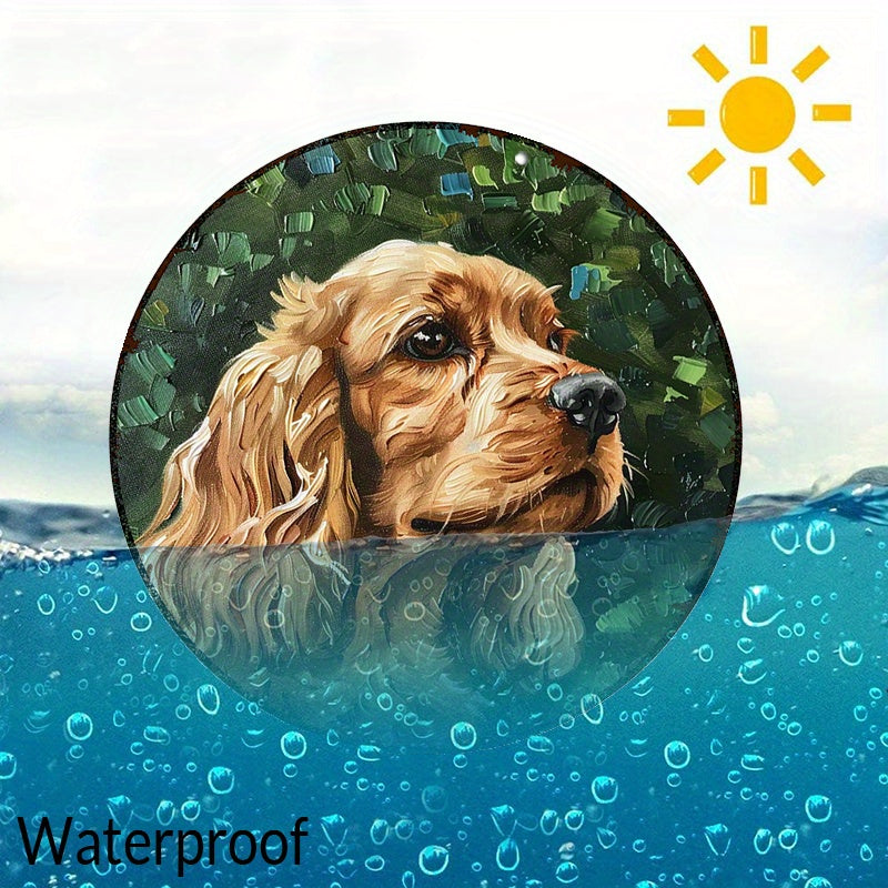Cocker Spaniel rund aluminiumskylt