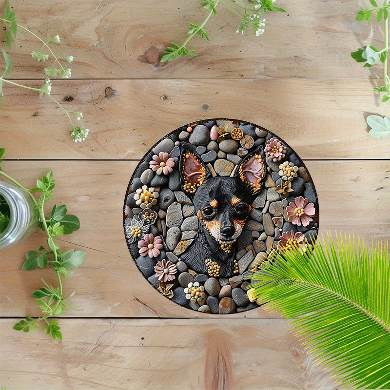 Miniatyrpinscher, Aluminiumskylt 2D-metallkonst