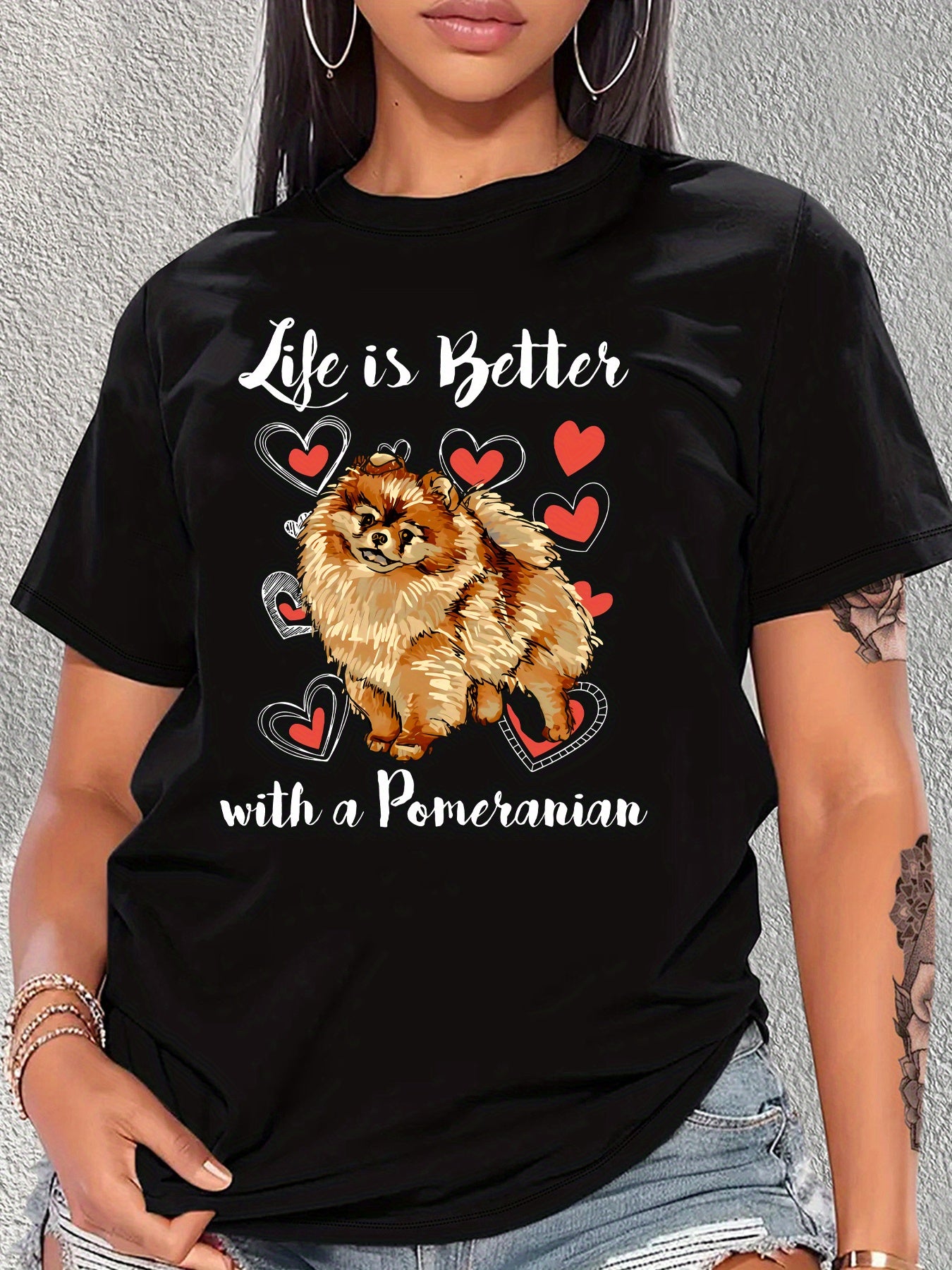 Pomeranian T-Shirt - rund hals, S-XXL