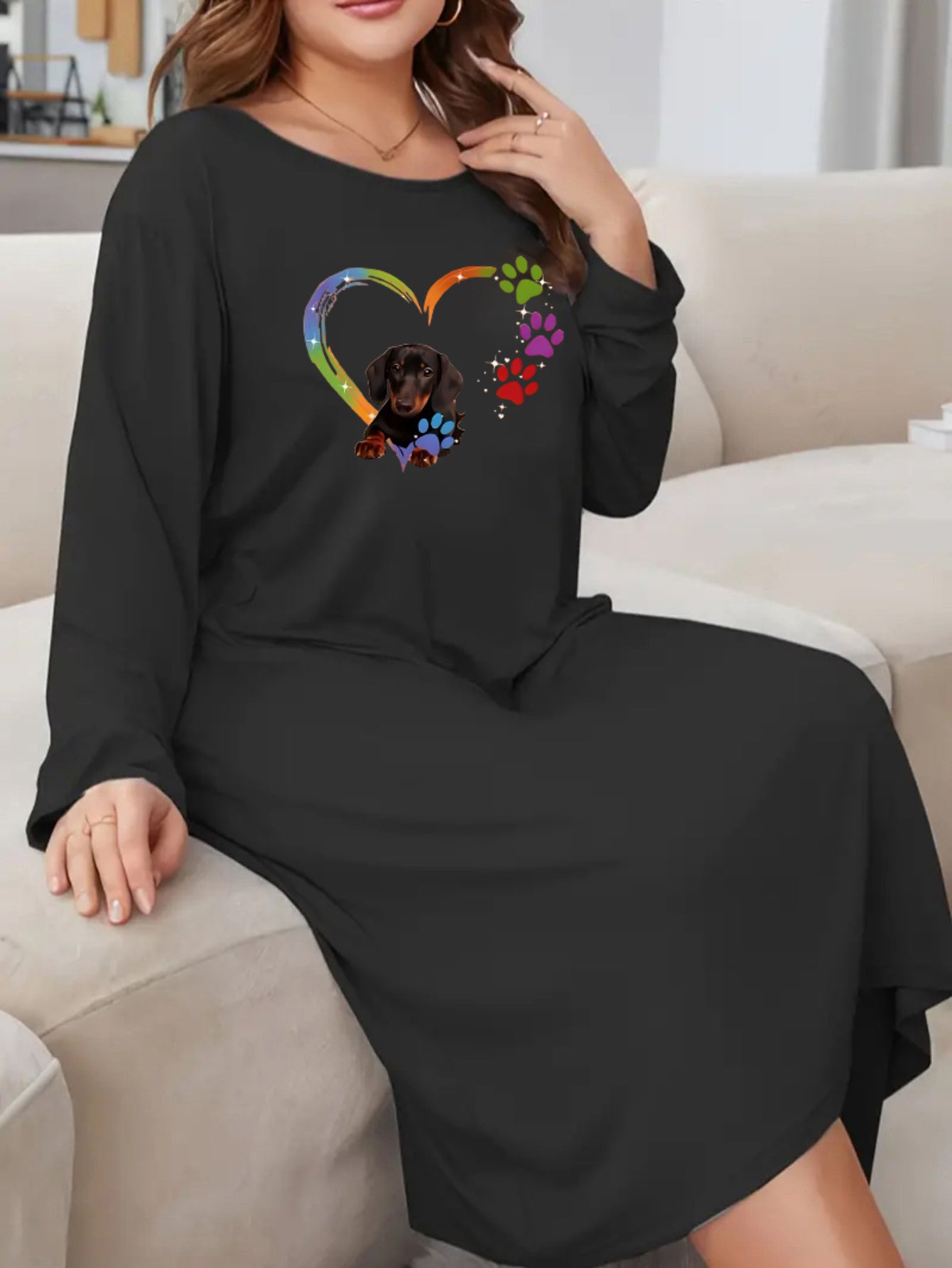 Tax Långärmad loungeklänning, XL-XXXXL