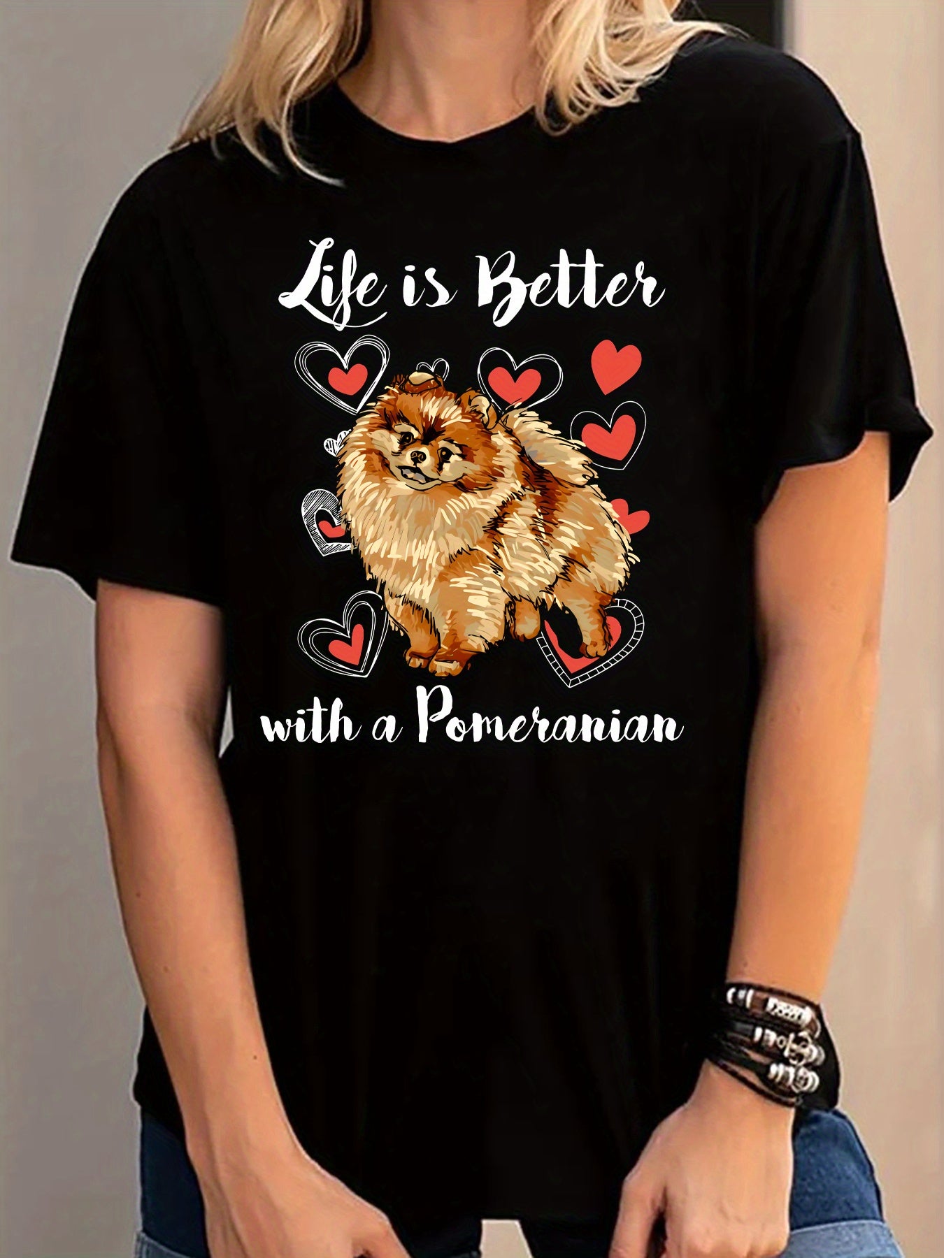 Pomeranian T-Shirt - rund hals, S-XXL