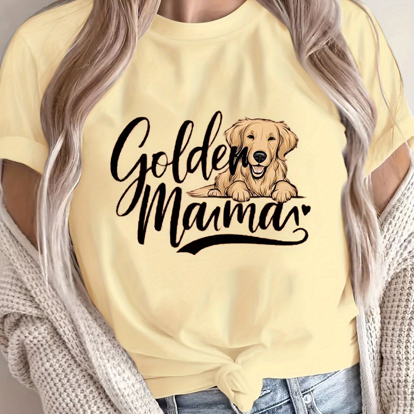 Golden Retriever T-shirt, kortärmad topp, 8 färger, S-XXL