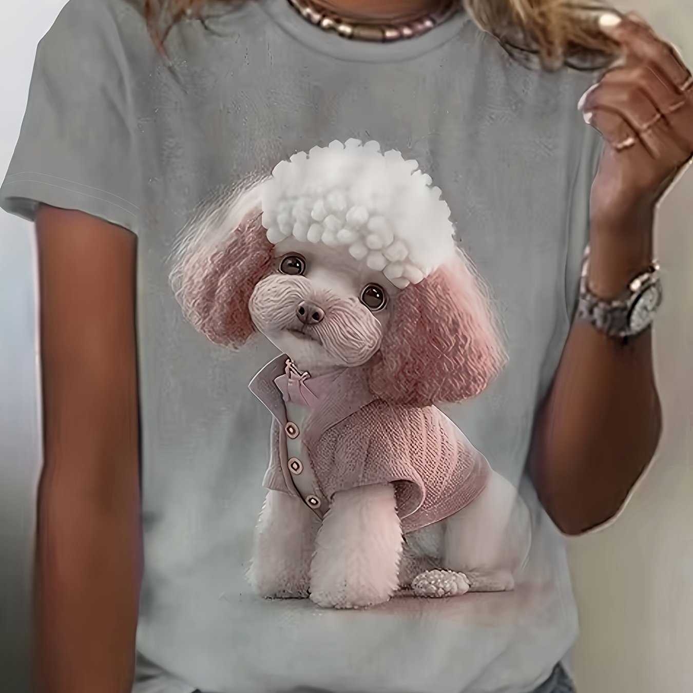 Pudel T-shirt - rund hals, S-XL