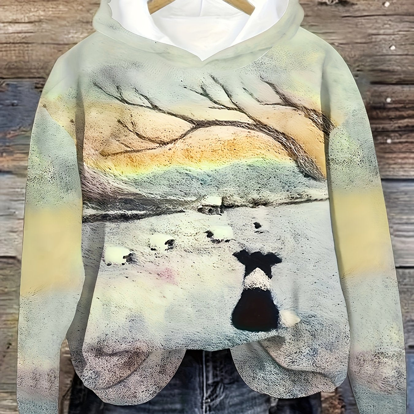 Border Collie Luvtröja med naturskönt tryck - S-XXL