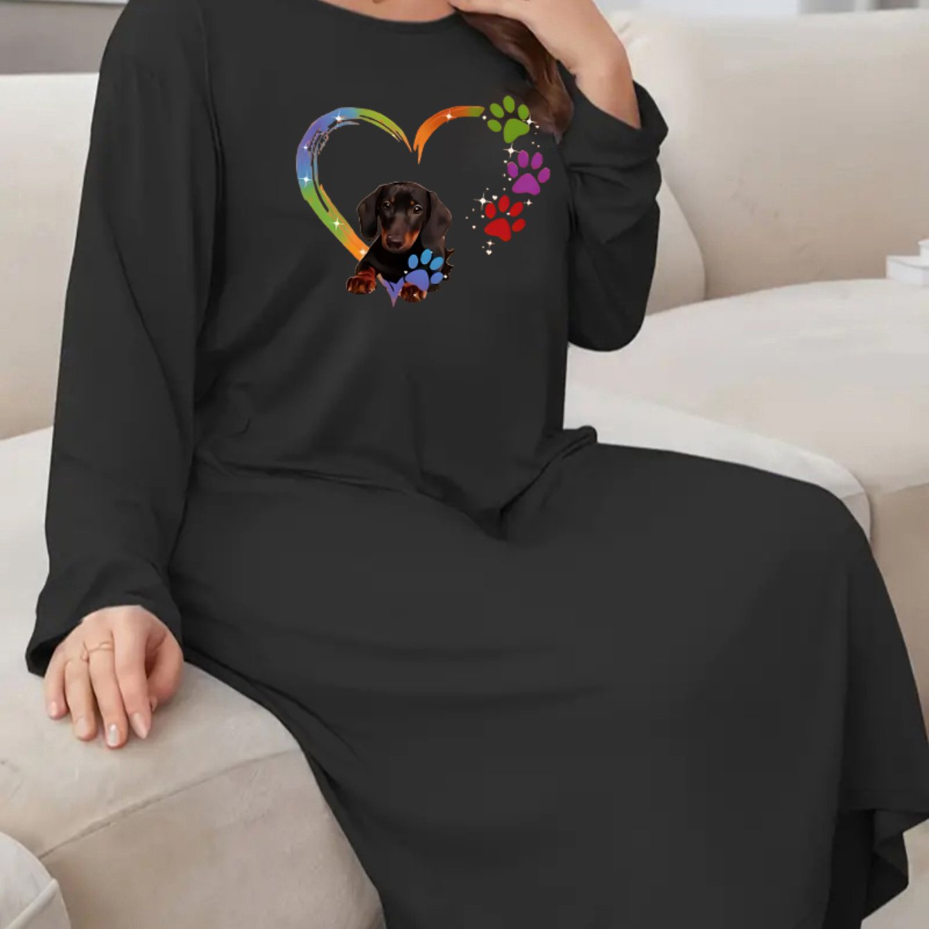 Tax Långärmad loungeklänning, XL-XXXXL