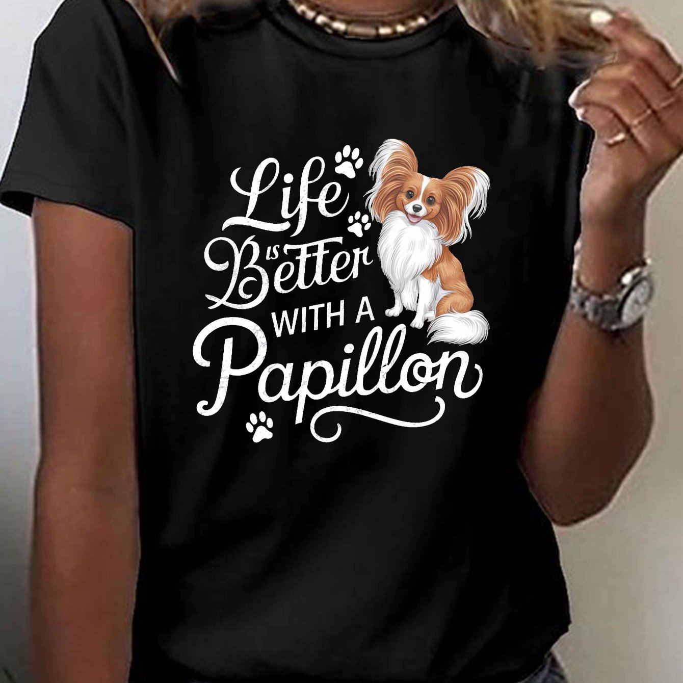 Papillon T-shirt , kortärmad, rundhalsad, 3 färger, S-XXL