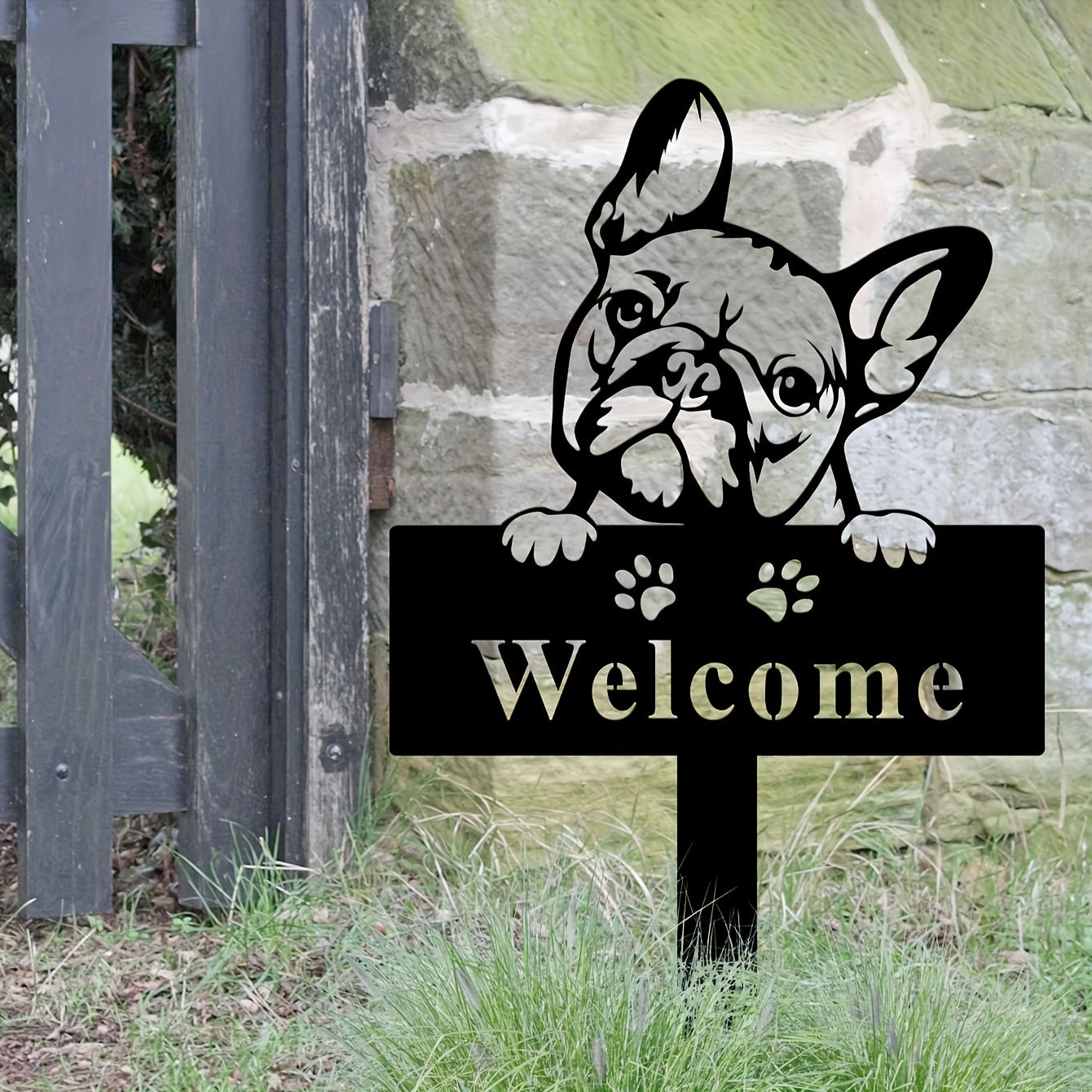 Bulldog Welcome skylt,Metall