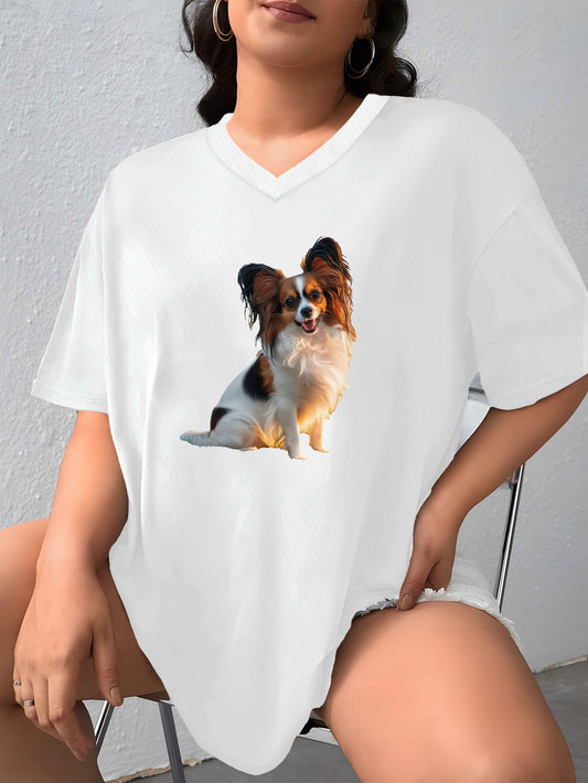 Papillon T-shirt med V-ringad hals, 4 färger, XL-XXXXXL