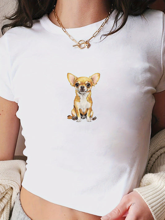Chihuahua magtröjja, kortärmad, 4 färger, S-XXL