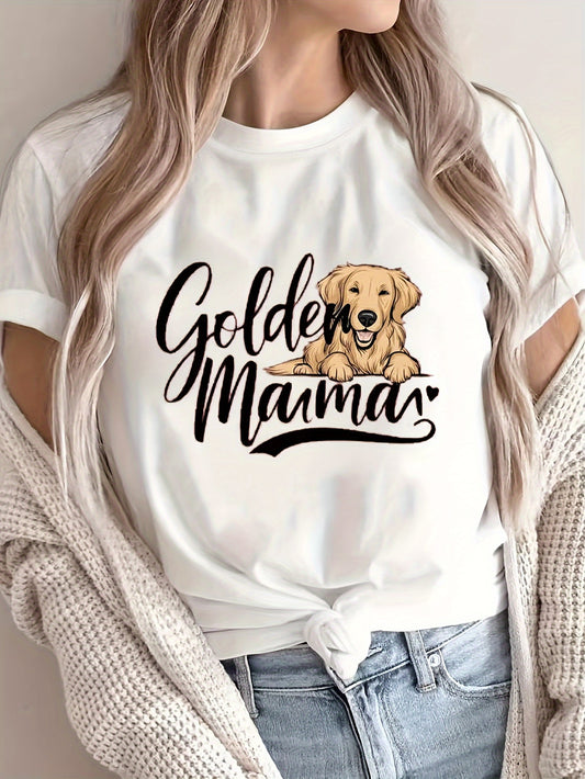 Golden Retriever T-shirt, kortärmad topp, 8 färger, S-XXL